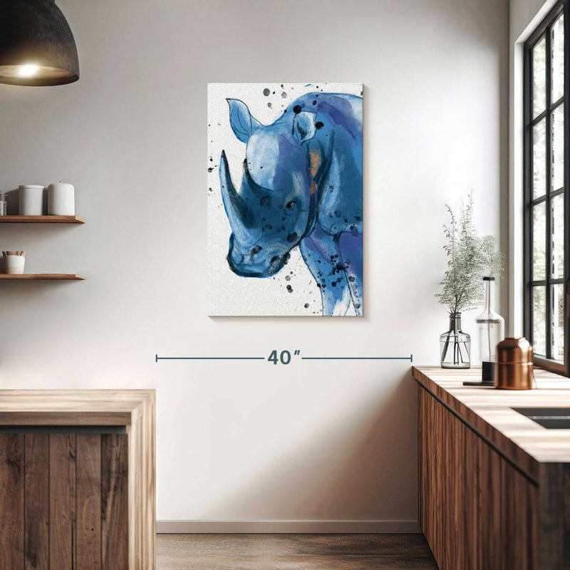 Rhinocéros bleu ronce, H 36 po x l 24 po