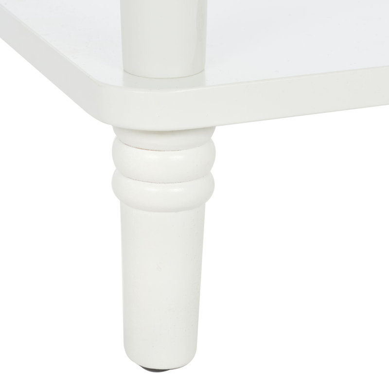 Kleban Solid Wood End Table with Storage, Shady White