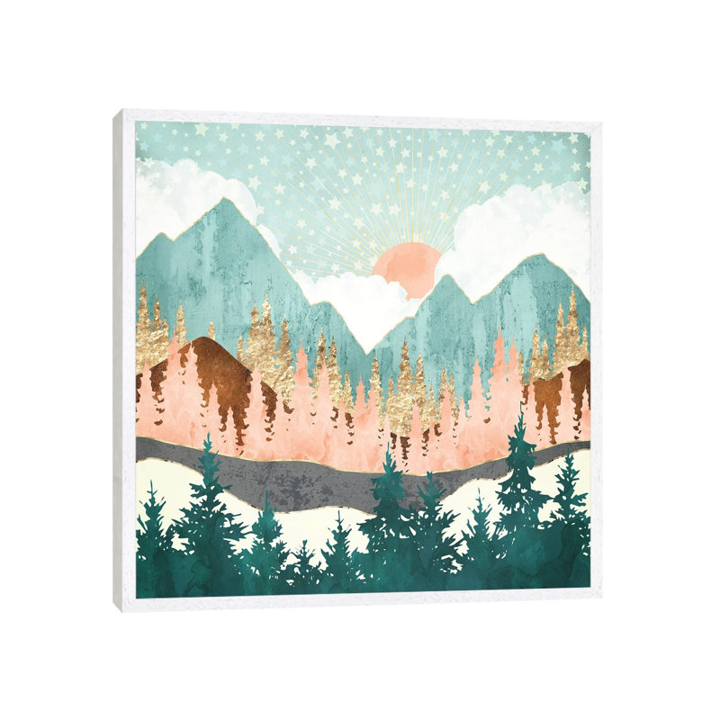 Winter Forest Vista - Print on Canvas, White Framed, 66.04 cm H x 66.04 cm W