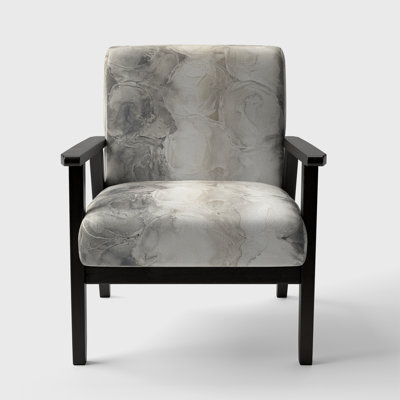 'Harrish - Gray Circles I - Upholstered Modern Accent Arm Chair