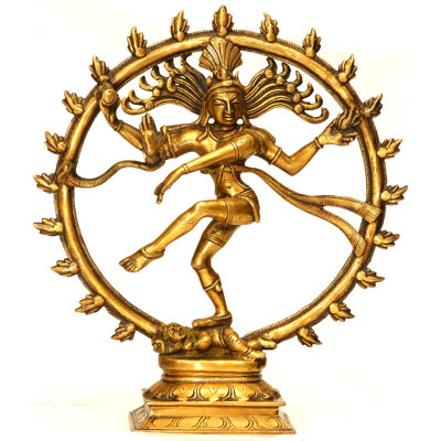 11" Solid Brass Nataraja Statue | Dancing Shiva Idol for Yoga Studio & Spiritual Home Decor