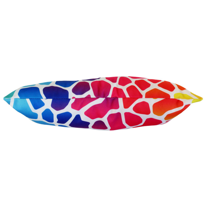 Animal Print Reversible Throw Pillow, Rainbow Gradient