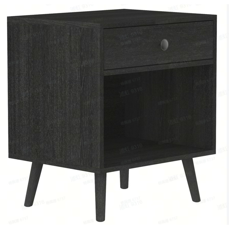 Monterey 50cm W Bedside Table, Black