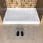 Base de panneau de douche à simple seuil de 48 po x P 32 po à surface solide avec couvercle de bonde inclus, blanc, bonde droite-113933119