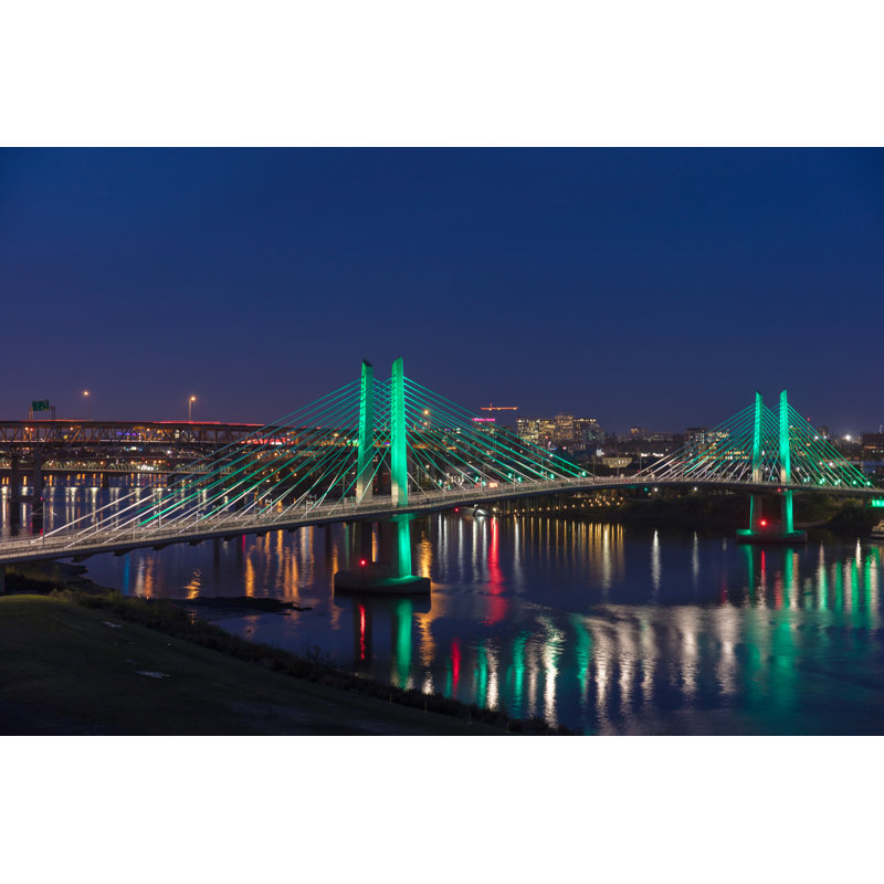 Tilikum Crossing Bridge by Xiao Zhou - Wrapped Canvas Print, 81cm H x 122cm W