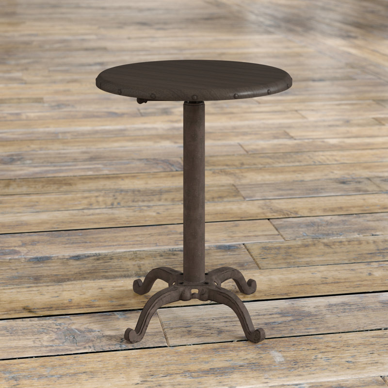 Elegant Gray 18" Adjustable Industrial Side Table with Claw Foot Base