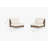 Brown Wicker Outdoor Armless Chair Conversation Set, Palisades Cream