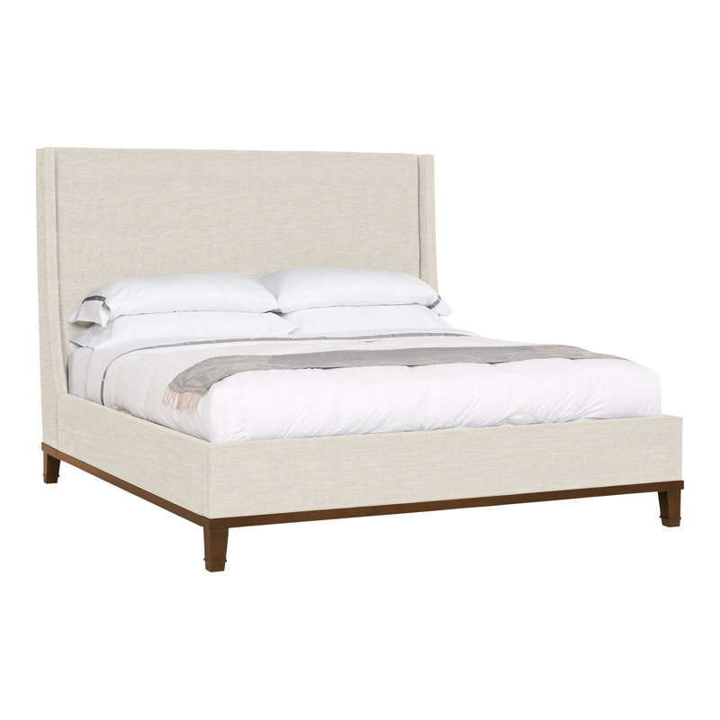 Michael Weiss Upholstered Wingback Bed, Tommy Flax, Hampton