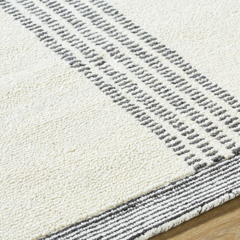 Tinnley Hand Tufted Wool Striped Indoor Rug, Rectangle 8' x 10'