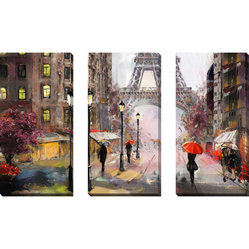 "Paris", ensemble de 3 impressions sur toile