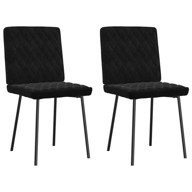  2 chaises de salle à manger en velours noir