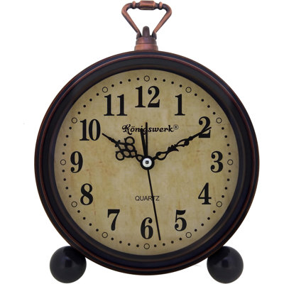 Konigwerk Analog Metal Electric Tabletop Clock Brown