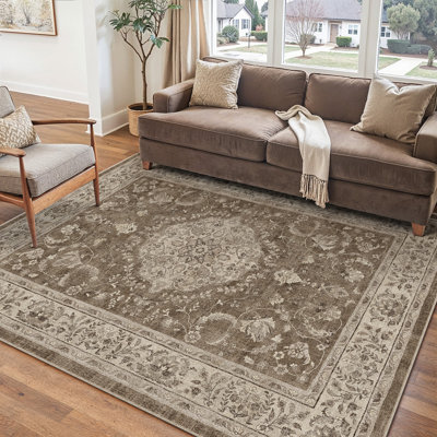 Vicky Oriental Washable Area Rug With Non-Slip Backing