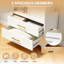 Armoire-penderie Mikenlee 71″ en métal blanc avec tiroirs – Solution de rangement gain de place pour les appartements et les chambres d'amis