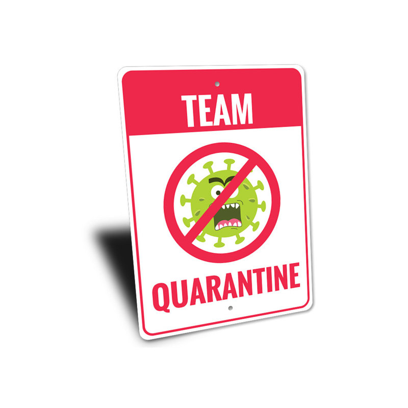Plaque de quarantaine en aluminium, H 14 po x l 10 po x P 0,04 po