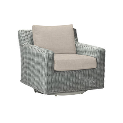 Rustic Swivel Patio Chair with Cushions