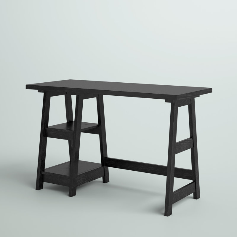 Desborough Writing Desk, Brown/Black, Black, Manufactured Wood