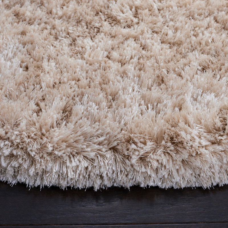 Arshika Toronto Shag Hand Tufted Performance Solid Color Rug, Round 5'