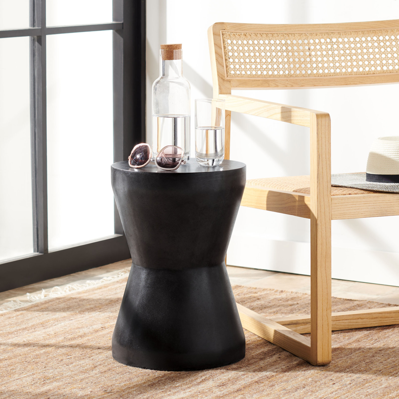 Zenni 12" Patio Side Table, Black