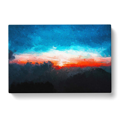 Sunset Behind The Clouds In Abstract - Wrapped Canvas Painting