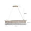 Lustre moderne en cristal pour salle à manger Luminaire suspendu rectangulaire rectangulaire en forme de goutte d'eau à 8 lumières pour îlot de cuisine L 39,4 po x l 9,8 po x H 8,7 po (ampoule non incluse)-127317542