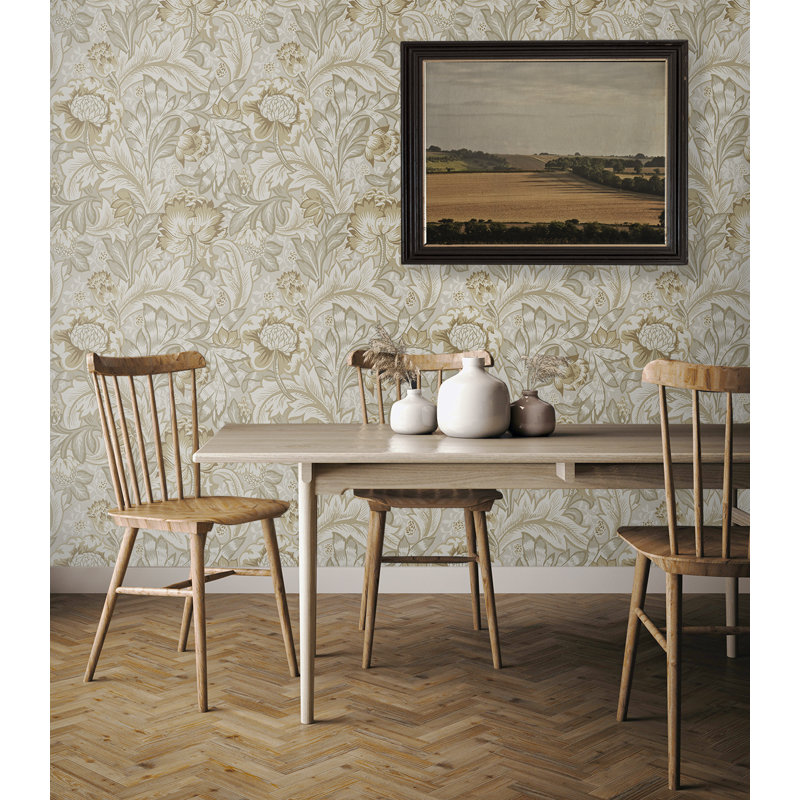 Floral Roll, Warm Neutral