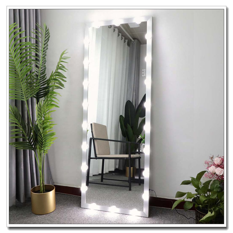 63-Inch Full Length Mirror with Lights, 3 Color Modes & Touch Control, Silver