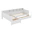 Lit de jour simple pour 2 personnes, structure de lit en L avec rangement 3 tiroirs, bibliothèque-389644725