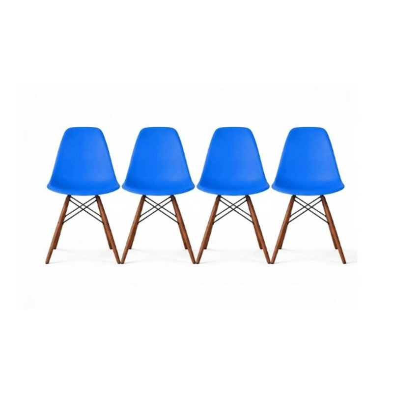 Chaise d'appoint en plastique Olimpo, 4, Bleu