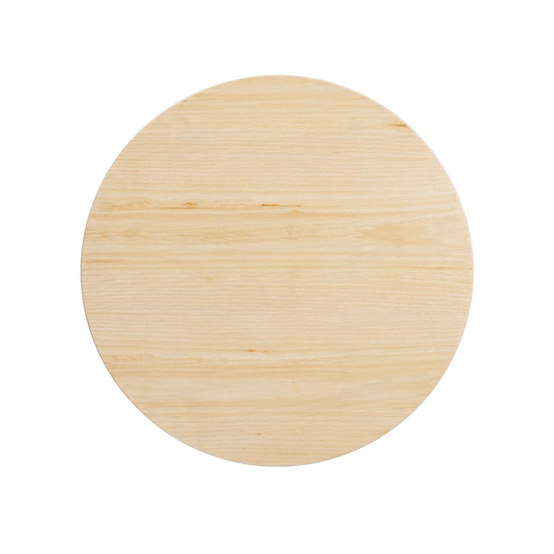 Round Black and Natural Wood Bar Height Table