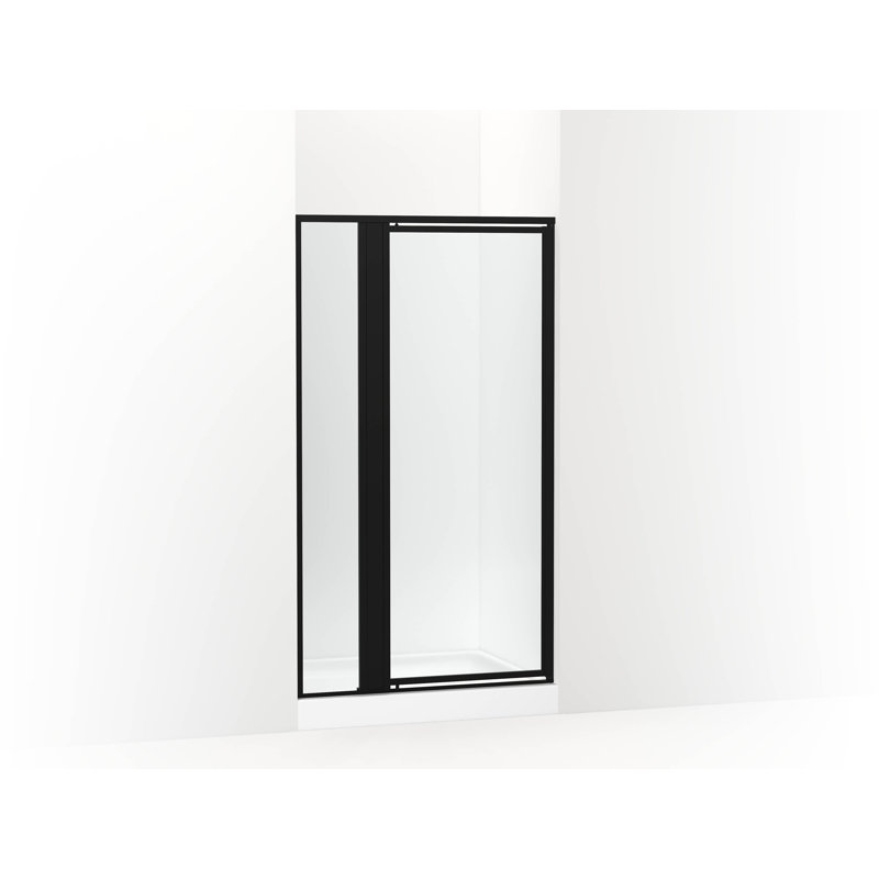 Attend 69" H Pivot Shower Door With 1/8"-Thick Glass, Black