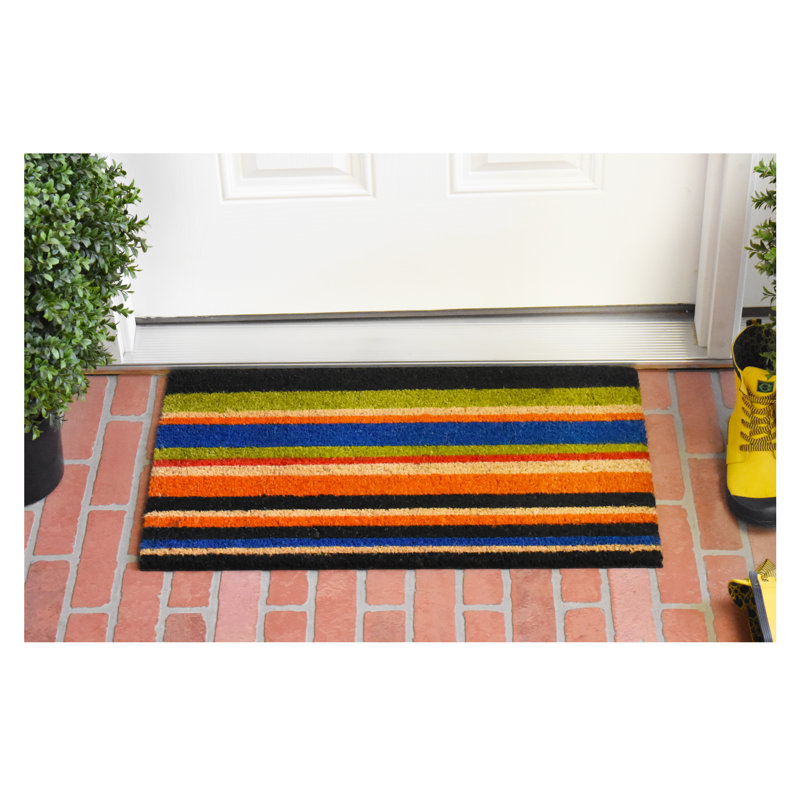 Alyse Non-Slip Striped Outdoor Doormat