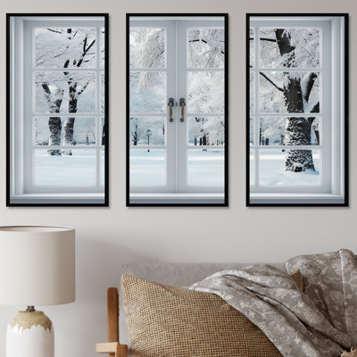 Winter Forest Window Views I - Winter Landscape, art mural