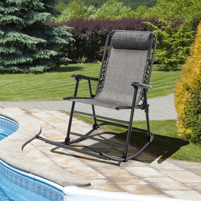 Chaise berçante d'extérieur en métal Myiesha