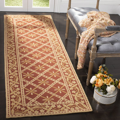 Tapis rouille en laine crocheté à la main Bohan