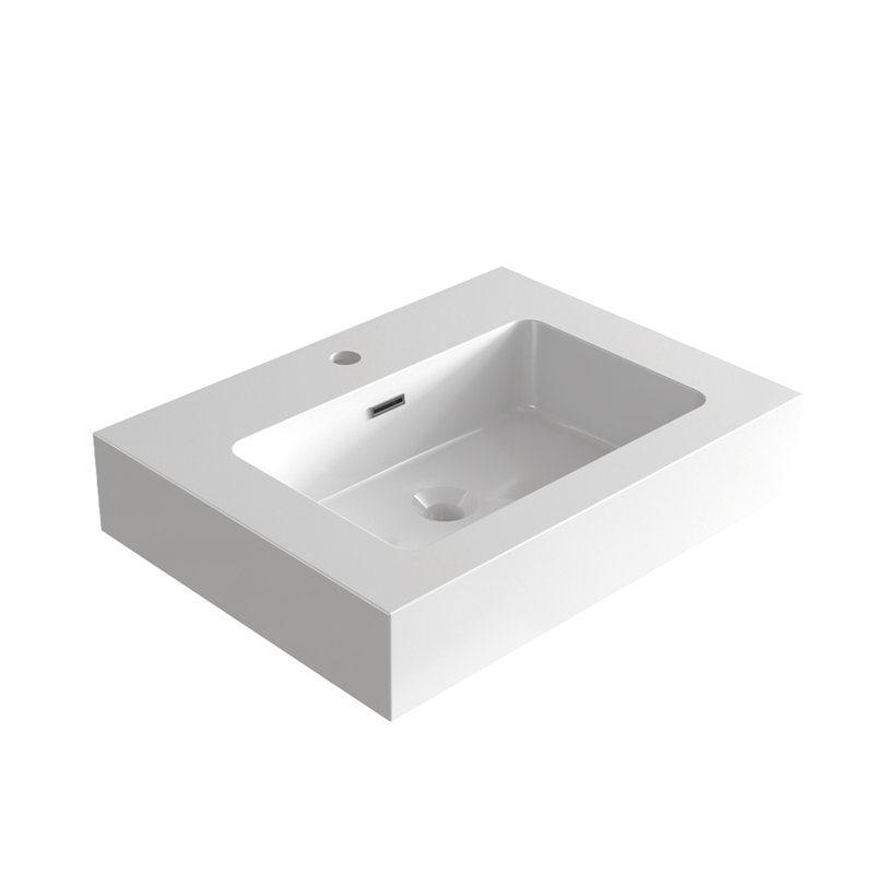 BB02-24-101, Integrated solid surface basin WITHOUT drain & faucet