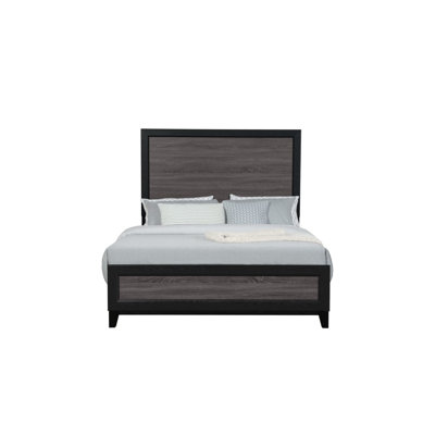 SOLUTO GREY AND BLACK QUEEN BED