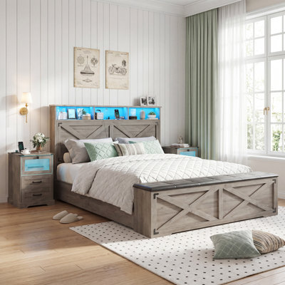 Bedroom Set: 1 Bed + 2 Bedside Tables