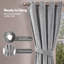  Thick Thermal Blackout Curtains Velvet 46x54 Inch Eyelet Ring Top Grey