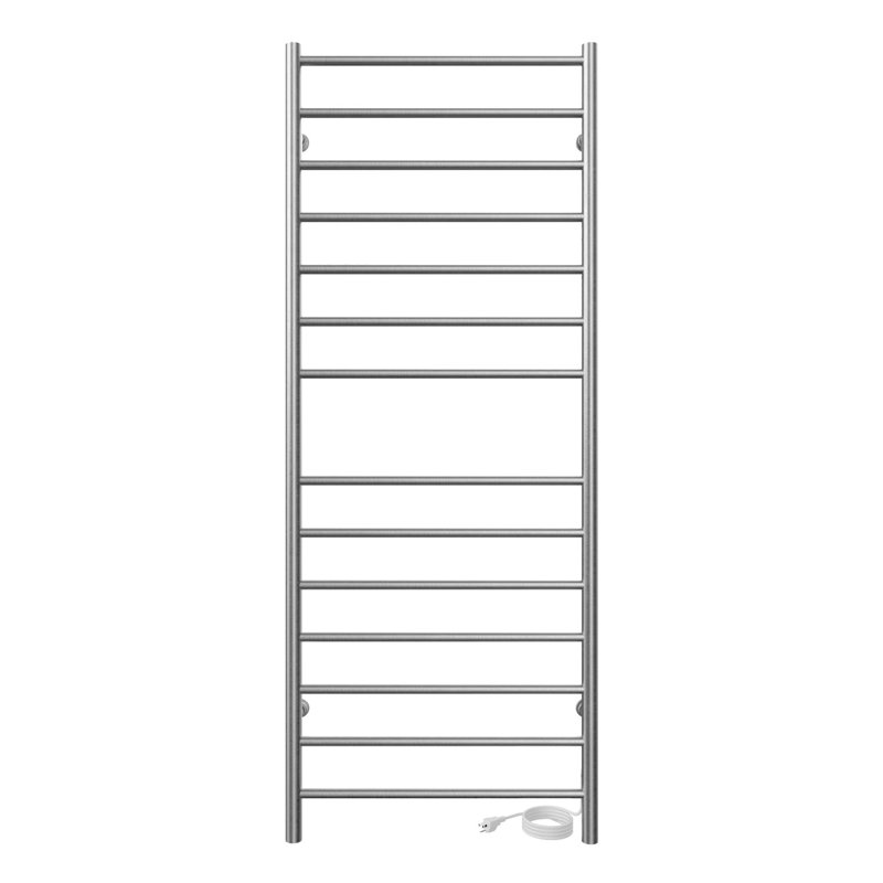 Chauffe-serviettes électrique mural 24 po x 60 po Kontour Linear - nickel brossé, à brancher , H 60 po x l 24 po x P 4 po