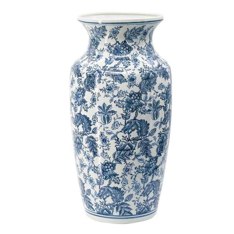 Vase de table 24 "en porcelaine bleue et blanche