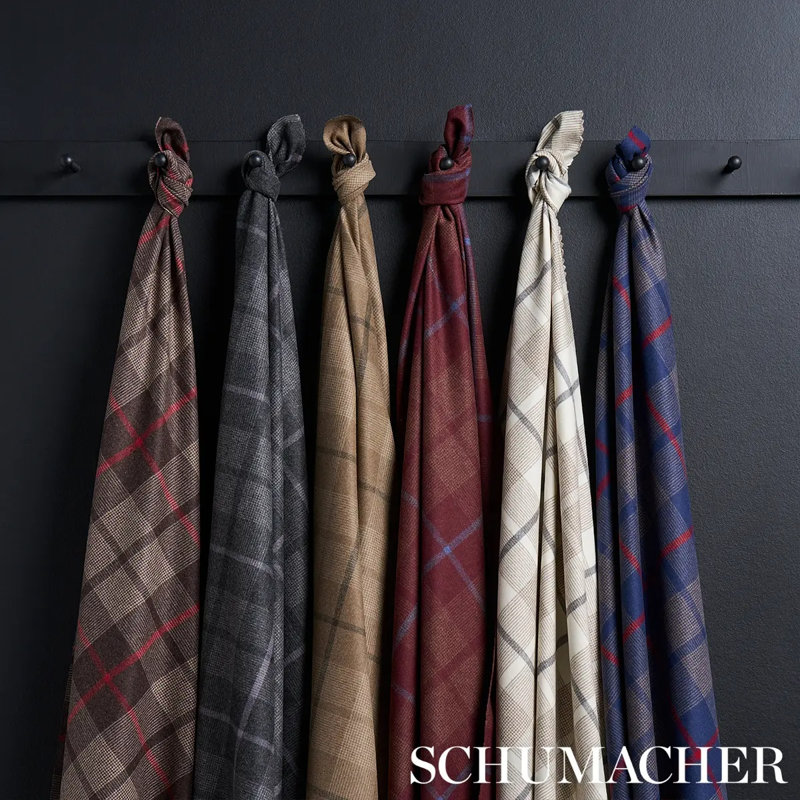 Montana Wool Plaid Fabric, Black/Gray