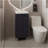 Rivera Freestanding Bathroom Vanity With One Door, Two Shelves, Resin Sink Base Cabinet, Black-858799504