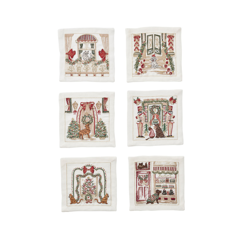 Holiday Paws 6-Piece Cocktail Napkin Set