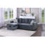 Canapé modulaire convertible en velours gris-121052264