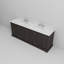 Ensemble de meuble-lavabo double avec plateau en marbre de Carrare et robinet-110912944