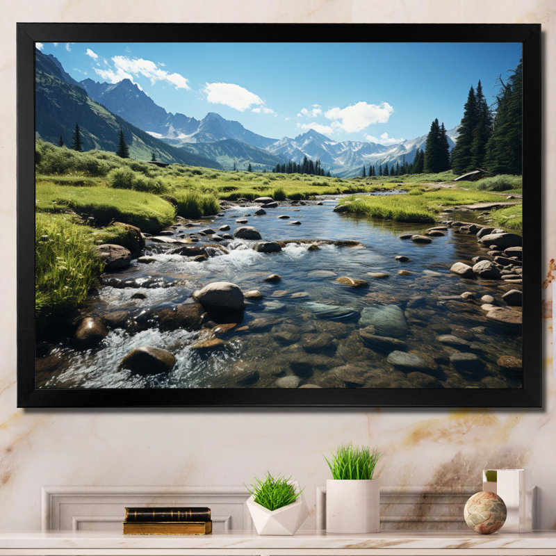 USA Rocky Mountain National Park River I, 24" H x 32" W x 1" D, Black Framed