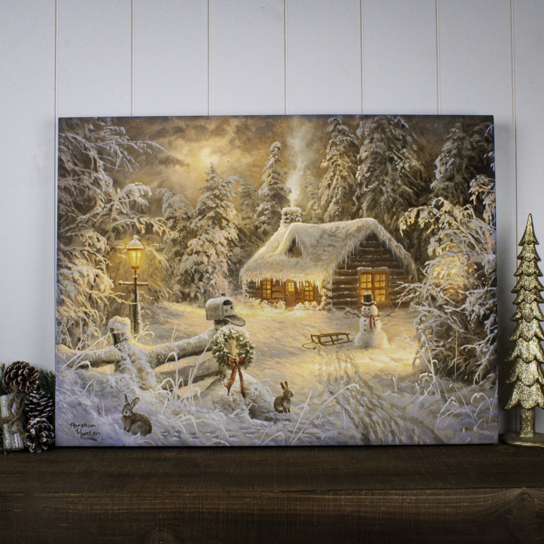 Holiday Home 18x24 Fully Illuminated ColorChange LED Print Glow Decor