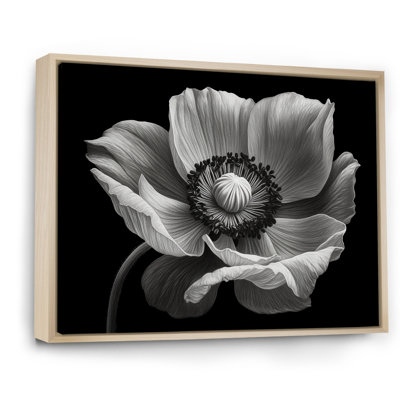 Coquelicots noirs et blancs sur toile