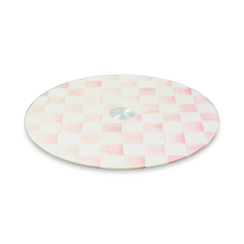 Rosy Check Glass Lazy Susan
